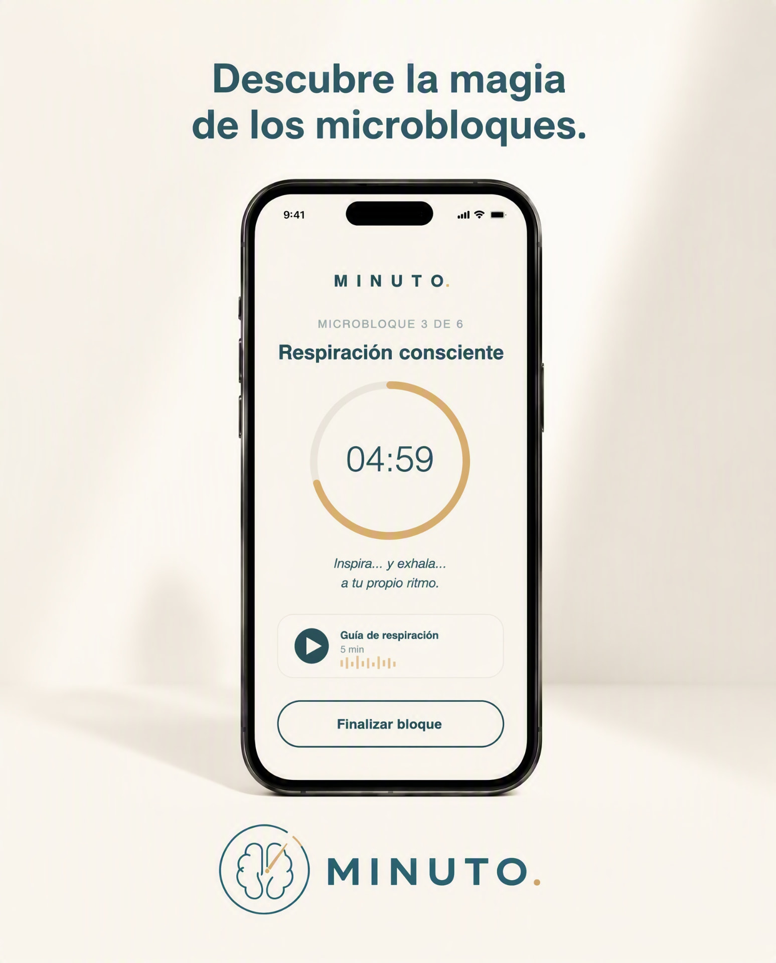 Vista previa de la app MINUTO en iPhone